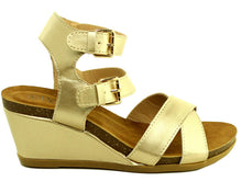 Refresh Footwear Women's Double Buckle Strappy Crisscross Wedge Sandal