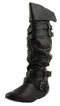 Forever Link Women's Slouchy Buckle Strap Knee High Flat Boot