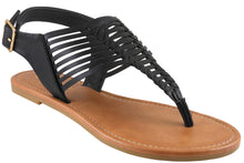 Jynx Women's Woven Whipstitch Thong Flat Sandal