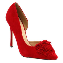 Chase & Chloe EF97 Women's High Stiletto Heel Fringe D'orsay Dress Pumps