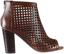 City Classified by Soda Women's Fannie Caged Laser Cut Zip Back Bootie