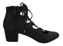 Breckelle's Women's Ghillie Self-Tie Cutout Block Heel Pump