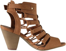 City Classified Womens Fashion Awesome Gladiator Strappy Chunky Block Heel Synthetic Lightly Padded Insole Sandals