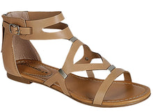 Breckelle's Women's Cutout Gladiator Grommet Strappy Flat Sandal