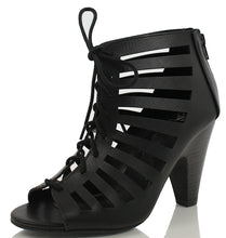 Delicious Women's Richelle Strappy Lace Up Chunky Heels Pumps