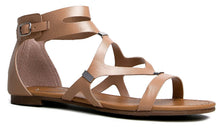 Breckelles Women's Ruby-61 Strappy Synthetic Flats Gladiator Back Zipper Sandals