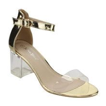Nature Breeze FI38 Women's Lucite Chunky Heel Ankle Strap Dress Sandals