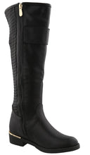 Top Moda Women's Knee High Double Buckle Riding Boot