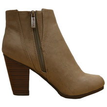Breckelle's Women's Elastic Panel Inner Zip Chunky Heel Bootie