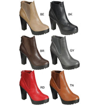Breckelle's Hanna-11 Women's Platform Chunky Heel Lug Sole Chelsea Ankle Booties