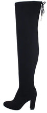 Refresh Footwear Women's Thigh High Chunky Heel Drawstring Boot