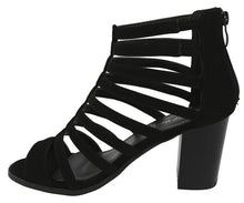 Top Moda Women's Cutout Zip Back Stacked Chunky Heel Sandal