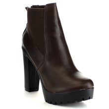 Breckelle's Hanna-11 Women's Platform Chunky Heel Lug Sole Chelsea Ankle Booties