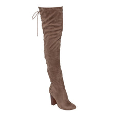 Chase & Chloe EE81 Women's Thigh High Corset Lace Up Stacked High Heel Boots