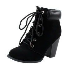 Demo 5 Womens Chunky Heel Ankle Booties Black