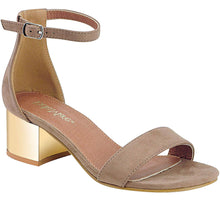 Bella Marie Women's Strappy Metallic Block Heel Sandal
