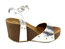 Refresh Women's Mara-08 Platform Cork Wedge Glitter