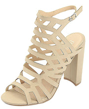 Bella Marie Women's Caged Cutout Gladiator Stacked Platform Heel Sandal