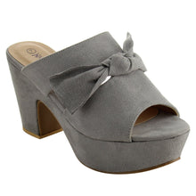 Nature Breeze FI10 Women's Slip On Peep Toe Knotted Platform Mule Sandals