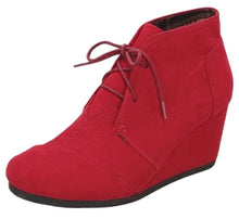 Forever Link Women's Lace Up Hidden Wedge Ankle Bootie