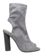 Betani Women's Peep Toe Cut Out Open Back Heel Zipper Bootie