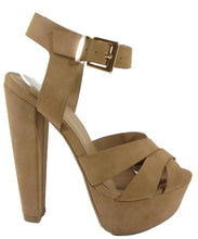 Delicious Women's Crisscross Strappy Platform Chunky Heel Sandal