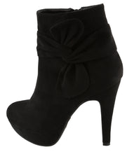 Top Moda Women's Side Bow Knot Platform Stiletto High Heel Ankle Bootie