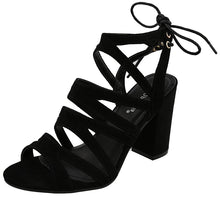 Top Moda Women's Cutout Tie Back Stacked Chunky Platform Heel Sandal