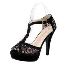 Top Moda Hy-5 Open Toe Crochet High Heel Sandals
