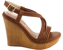 Elegant Footwear Women's Crisscross Slingback Platform Wedge Sandal