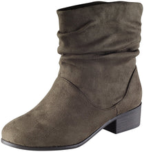 Soda Energy Women's Slouchy Pull On Low Block Heel Ankle Booties