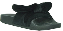 Refresh Footwear Women's Velvet Bow Slip On Slide Sandal