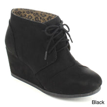CITYCLASSIFIED REX-S Women's Comfort Lace Up Wedge Dress Ankle Booties