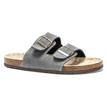 Muk Luks Men's Parker Duo Starpped Grey Slide Sandal