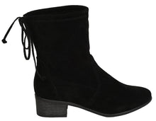 Breckelle's Women's Closed Toe Back Tie Drawstring Mid-Calf Block Heel Boot