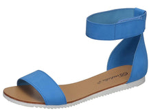 Breckelles Women's Minimalist Ankle Wrap Velcro Comfort Flat Sandal