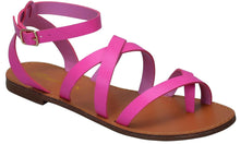 Breckelles Women's Strappy Gladiator Ankle Wrap Flat Sandal