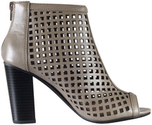 City Classified by Soda Women's Fannie Caged Laser Cut Zip Back Bootie