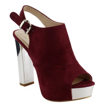 Reneeze AF75 Women's Platform Slingback Ankle Strap Metallic Block Heels