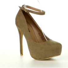 Bellamarie Helena-12 Women Ankle Strap Platform Pump Stiletto Party Dress Heel
