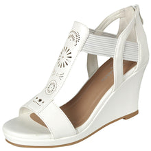 Forever Link Women's T-Strap Cutout Detail Zip Back Wedge Sandal...
