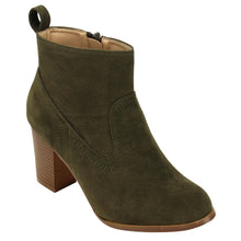 Chase & Chloe Emery-2 Women's Classic Side Zipper Mid Stacked Chunky Ankle Booties
