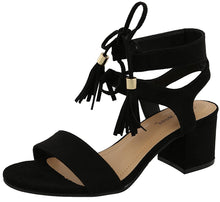 Top Moda Women's Tassel Stacked Block Heel Gladiator Sandal
