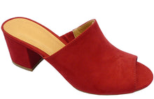 Wild Diva Women's Slip On Peep Toe Stacked Chunky Heel Mule
