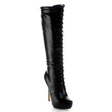 Nature Breeze Amber-04 Women's High Platform Stiletto Heel Lace Up Boot