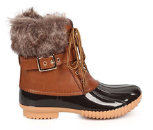 Nature Breeze Duck-01 Women's Chic Lace Up Buckled Duck Waterproof Snow Boots