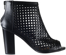 City Classified by Soda Women's Fannie Caged Laser Cut Zip Back Bootie