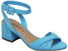 Breckelle's Women's Strappy Twist Front Open Toe Block Heel Sandal
