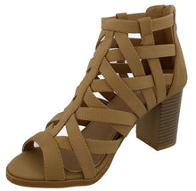 Top Moda Women's Laser Cutout Open Toe Chunky Stacked Heel Ankle Bootie