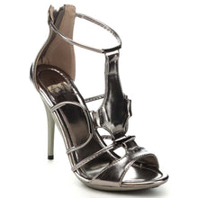 Nature Breeze Focus-02 Women's Peep Toe T-Strap Back Zip Stietto Heel Dress Sandals